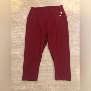 Gymshark size Small Burgundy Wine Color Cropped Training Leggings